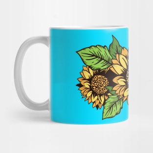 Cute Beautiful Yellow Sunflower Floral Artwork Mug